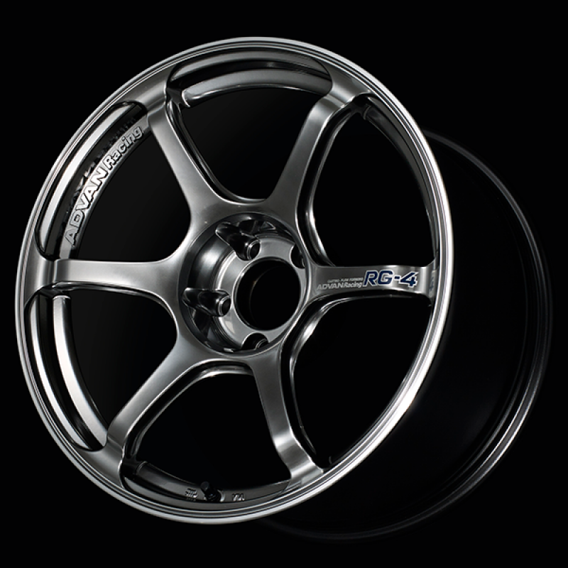 Advan RG-4 17x8.0 / +54 Offset / 5x114.3 / 73mm Bore / Racing Hyper Black and Ring YA47G54EHBR
