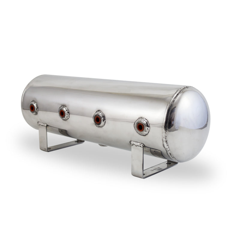 Airlift 2.5 Gal Alum Air Tank - (4) 1/4" face ports, & 1/4" drain port - 20" L — 157X3