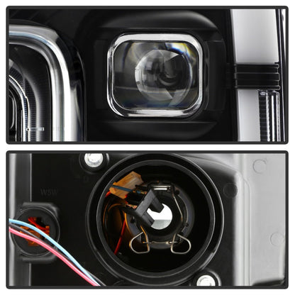Spyder 17-18 Ford F250/F350/F450 Halogen Model Only -White Light Bar- Black
