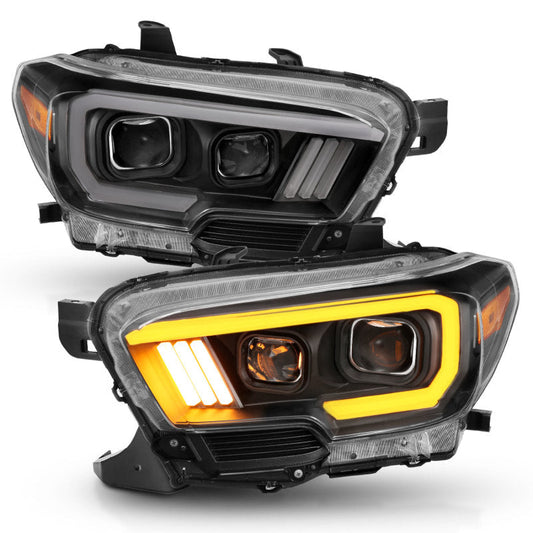 Anzo Toyota Tacoma '16-18 Projector Plank Style Switchback H.L Black Amber — 1EF5C