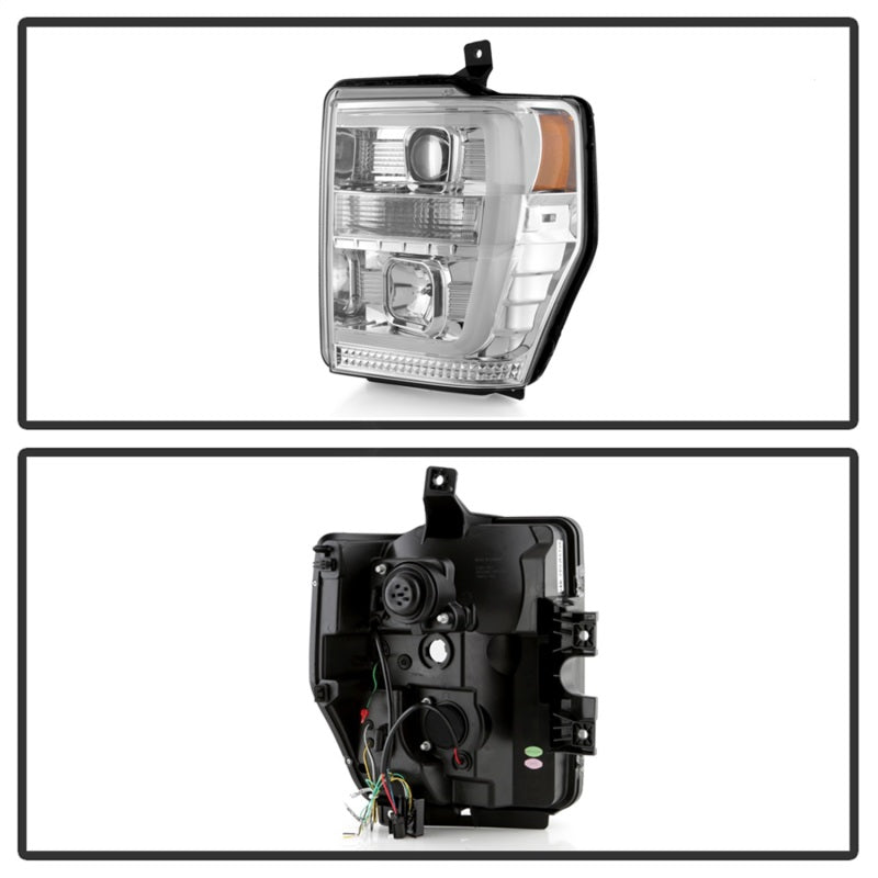 Spyder Ford F-250/350/450 08-10 V2 High-Power LED Headlights-Switch Back-Chrome