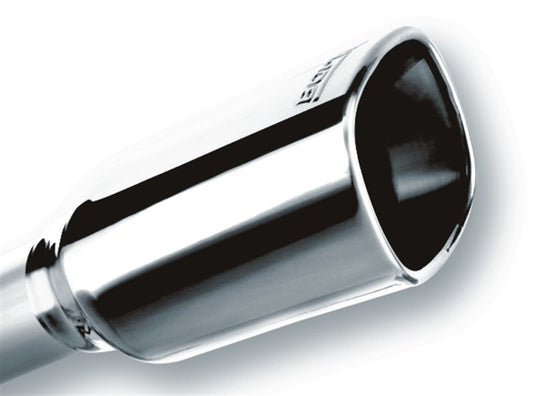 Borla 2.25in Inlet 3.28in x 3.5in Square Rolled Angle Cut x 7.88in Long Exhaust Tip 20241