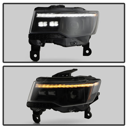 SPYDER 14-21 Jeep Grand Cherokee Proj Headlights - Halogen Model Only - PRO-YD-JGC14HALSI-SBGR-BK 5088949