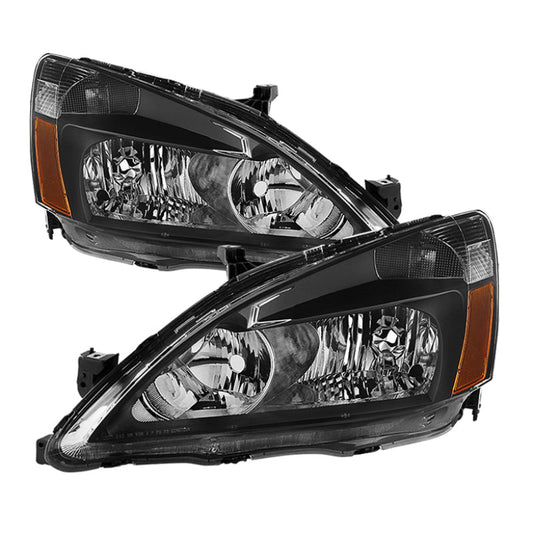 SPYDER Xtune Honda Accord 03-07 Amber Crystal Headlights Black HD-JH-HA03-AM-BK 5014351