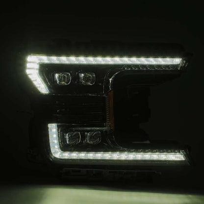 AlphaRex 18-20 Ford F-150 NOVA LED Proj Headlight Plank Style Alpha Blk w/Activ Light/Seq