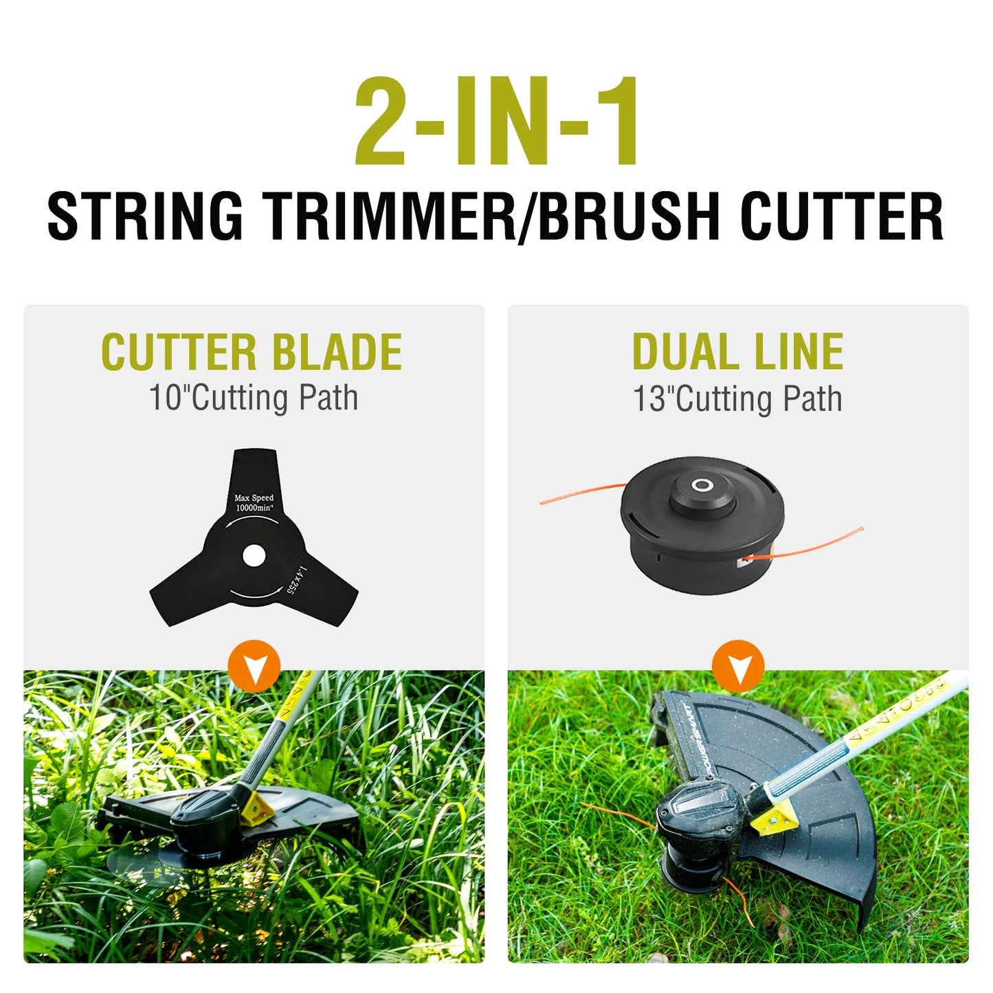 PowerSmart 40V 13" Cordless Brush Cutter w/ Battery & Charger DB2501