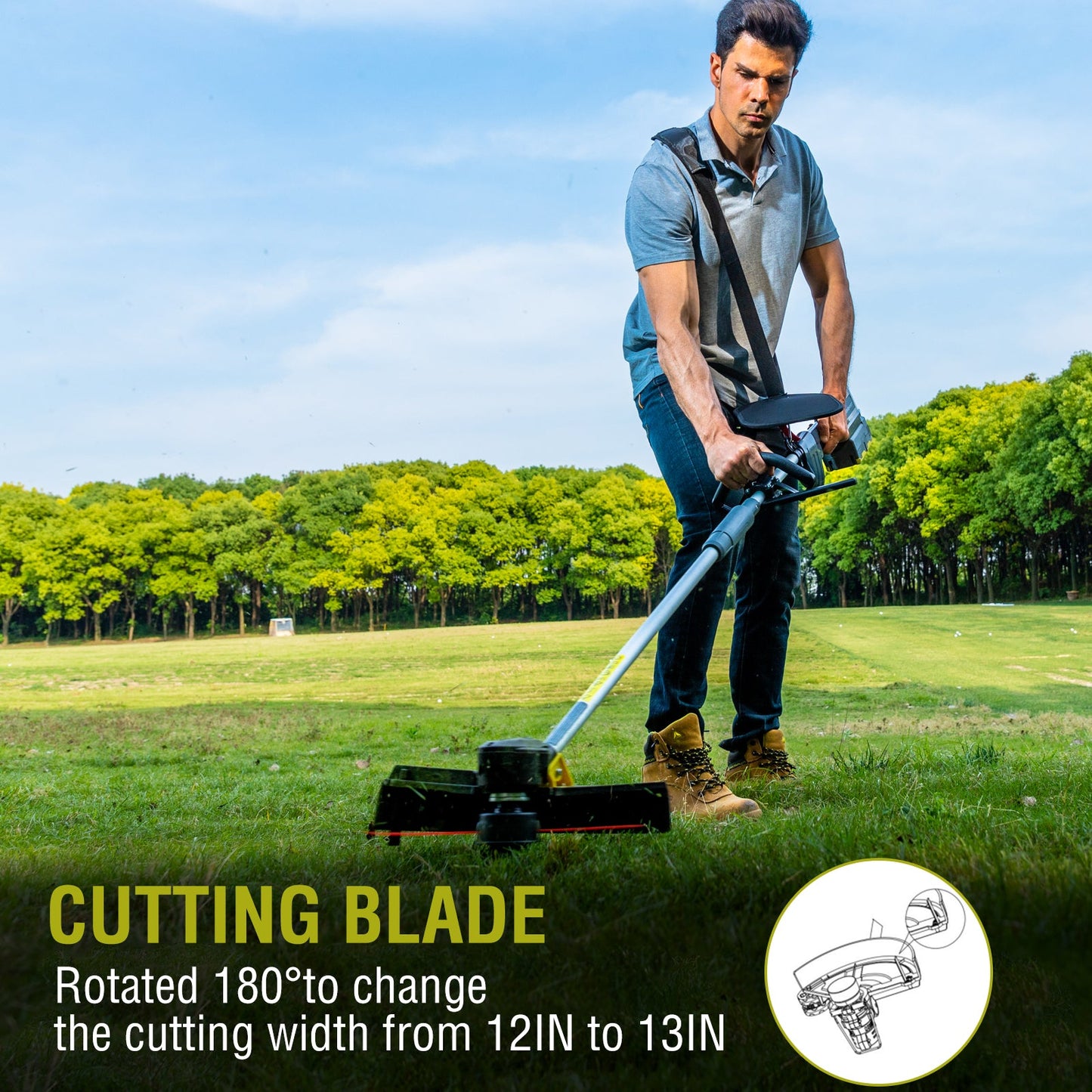 PowerSmart 40V 13" Cordless Brush Cutter w/ Battery & Charger DB2501