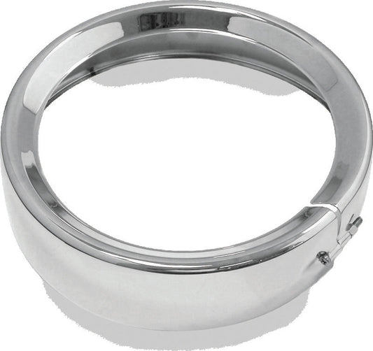 Bikers Choice FLH FLT FLHR FLD Black 7 Inch Chrome Headlight Trim Ring 482914