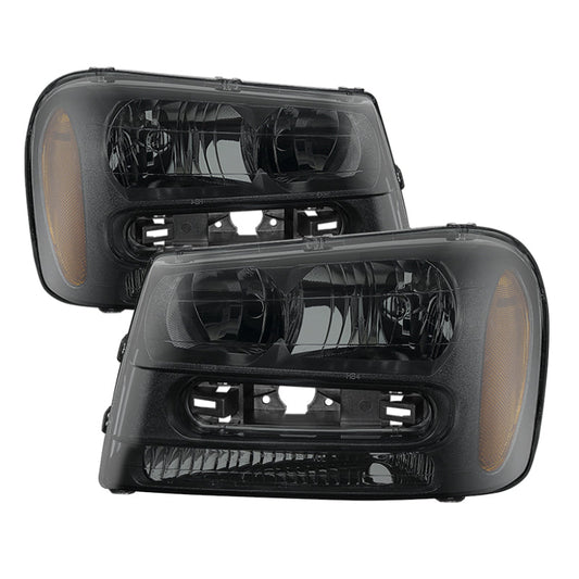 SPYDER Xtune Chevy Trailblazer 02-09 OEM Style Headlights Black Smoke HD-JH-CTB02-AM-BSM 9028595