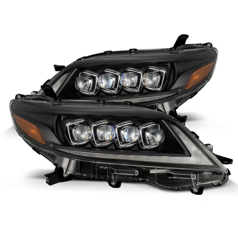 AlphaRex 2011+ Toyota Sienna NOVA LED Proj Headlights Plank Style Black w/Activ Light/Seq