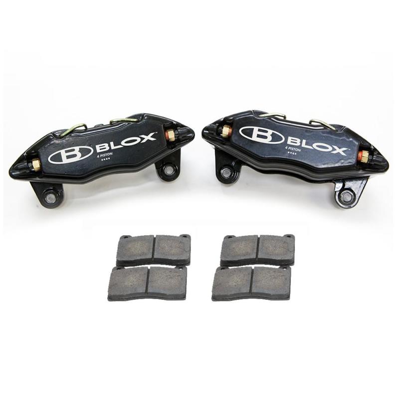 BLOX Racing Forged 4 Piston Calipers and Pads (Fits Honda/Acura 262mm Rotors) Bxbs-10500