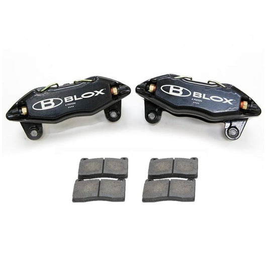 BLOX Racing Forged 4 Piston Calipers and Pads (Fits Honda/Acura 262mm Rotors) Bxbs-10500