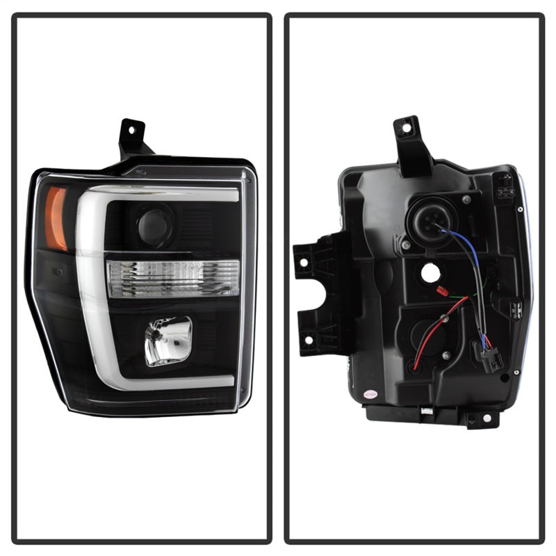 Spyder 08-10 Ford F-250 Projector Headlights V2 - Light Bar DRL LED