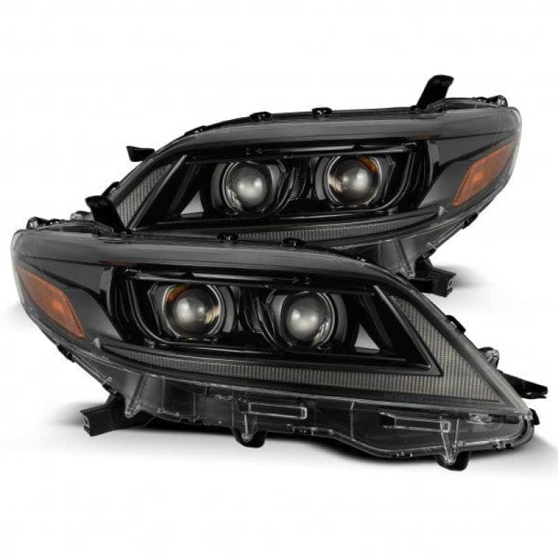 AlphaRex 11-21 Toyota Sienna LUXX LED Proj Headlights Plank Style Alpha Black w/Seq