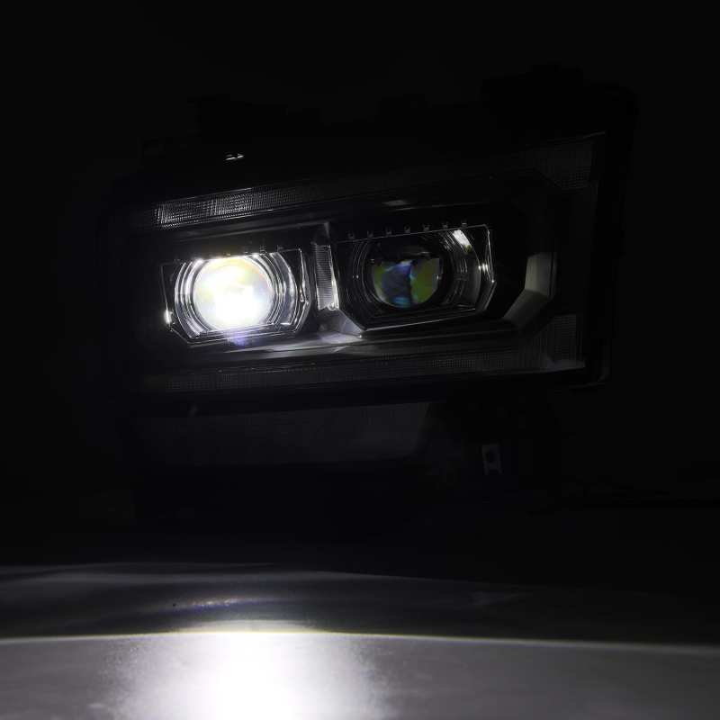 AlphaRex 19-21 Ram 2500 LUXX LED Proj Headlights Plank Style Black w/Activ Light/Seq