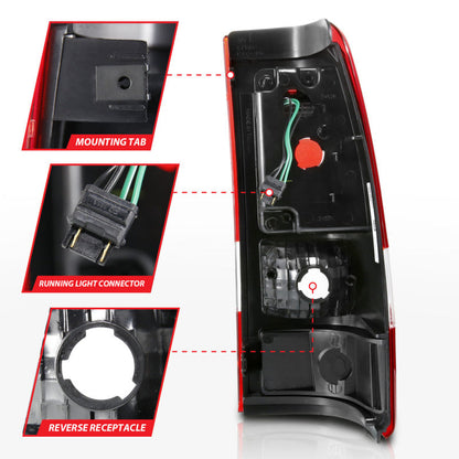 ANZO 1999-2002 Chevy Silverado 1500 LED Taillights Plank Style Black w/Clear Lens 311324