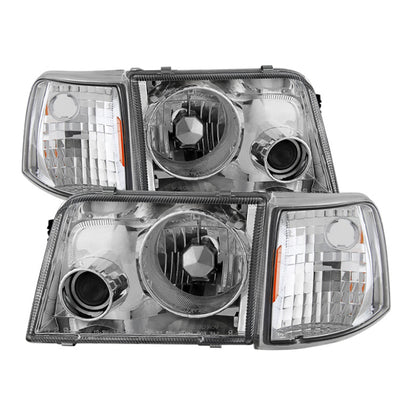 SPYDER Xtune Ford Ranger 93-97 Projector Headlights w/ Corner Lights Chrome PRO-JH-FR93-SET-C 9029394