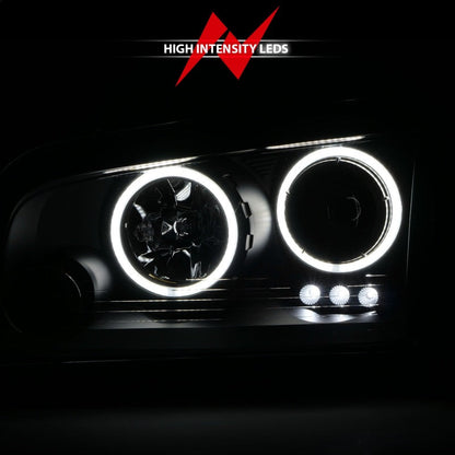 Anzo 2006-2010 Dodge Charger Projector Headlights w/ Halo Chrome (CCFL) — 14HBU