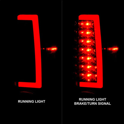 ANZO 2004-2012 Chevrolet Colorado/ GMC Canyon LED Tail Lights w/ Light Bar Black Housing