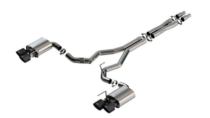 Borla 2024 Ford Mustang Dark Horse 5.0L V8 w/Active Exhaust ATAK Cat-Back Exhaust System - CF Tips 140965CFBA