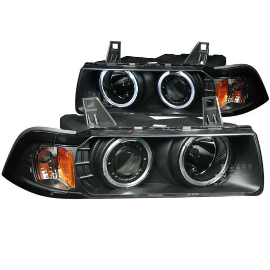 Anzo 1992-1998 BMW 3 Series E36 Projector Headlights w/ Halo Black (CCFL) G