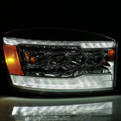 AlphaRex 06-08 Dodge Ram 1500HD NOVA LED Proj Headlights Plank Style Blk w/Seq