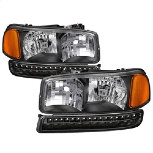SPYDER xTune GMC Sierra 99-06 /Yukon 00-06 Headlights & LED Bumper Lights - Black HD-JH-GS99-LED-SET-BK 9037399