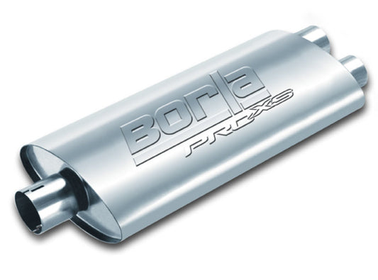 Borla Universal Center/Dual Oval 2.5in In/Dual 2.5in Out 19in x 4in x 9.5in Notched PRO-XS Muffler 400485