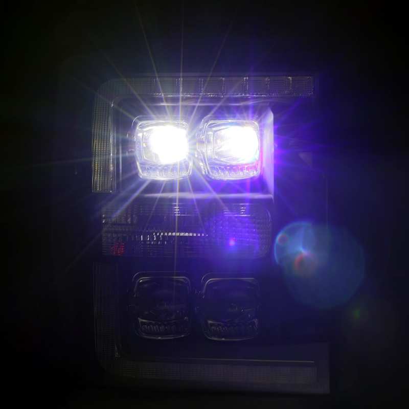 AlphaRex 11-16 Ford F-350 SD NOVA LED Proj Headlights Plank Style Chrm w/Activ Light/Seq