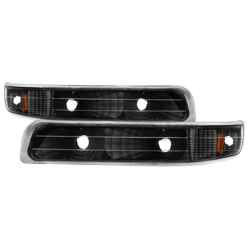 Spyder Xtune Chevy Silverado 99-02 Amber Reflector Bumper Lights Black Cbl-Jh-CS99-Am-Bk