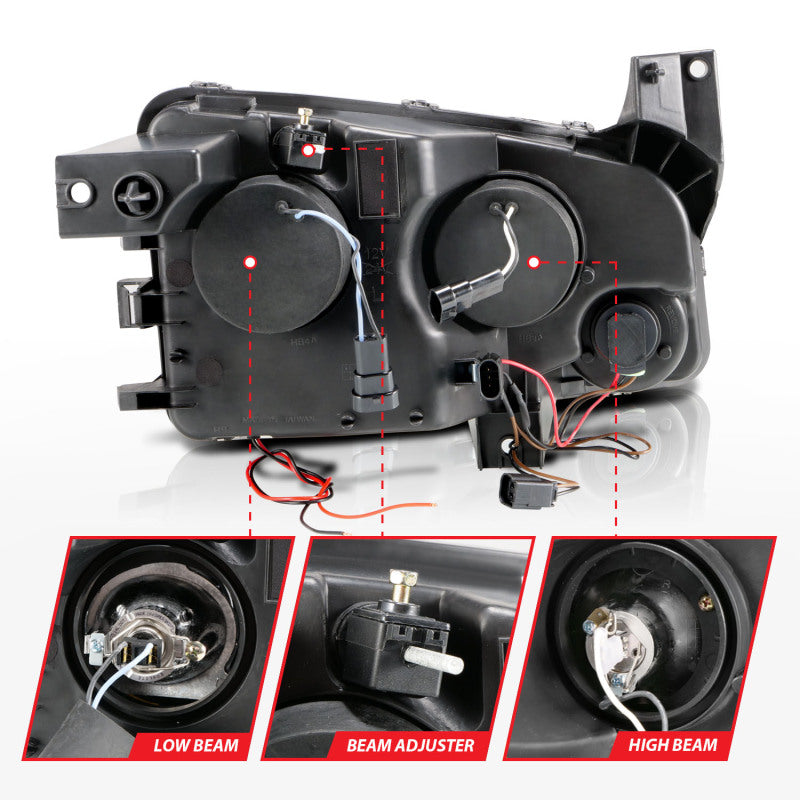Anzo 2006-2010 Dodge Charger Projector Headlights w/ Halo Chrome (CCFL) — 14HBU
