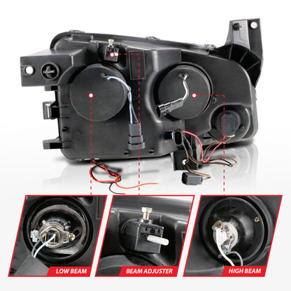 Anzo 2006-2010 Dodge Charger Projector Headlights w/ Halo Chrome (CCFL) — 14HBU