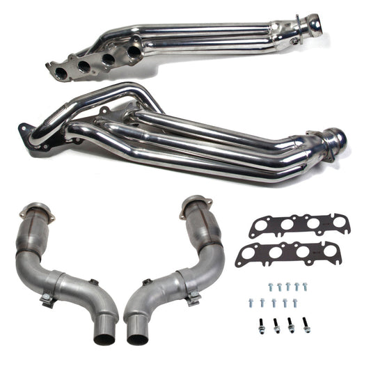 BBK 15-23 Ford Mustang GT 5.0 1-7/8in Headers w/High Flow Catted Mid Pipe (Silver Ceramic) 18564