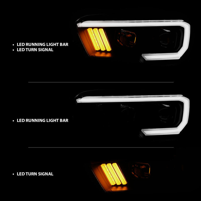 Anzo 16-17 Toyota Tacoma Projector Headlights w/ Plank Style Design