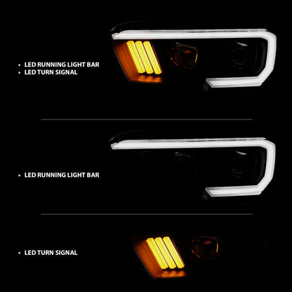 Anzo 16-17 Toyota Tacoma Projector Headlights w/ Plank Style Design