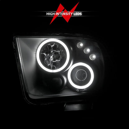 Anzo 2005-2009 Ford Mustang Projector Headlights w/ Halo Black