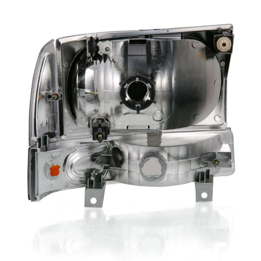 ANZO 2000-2004 Ford Excursion Crystal Headlight w/ Corner Light Black Amber (w/o Bulb) 111457