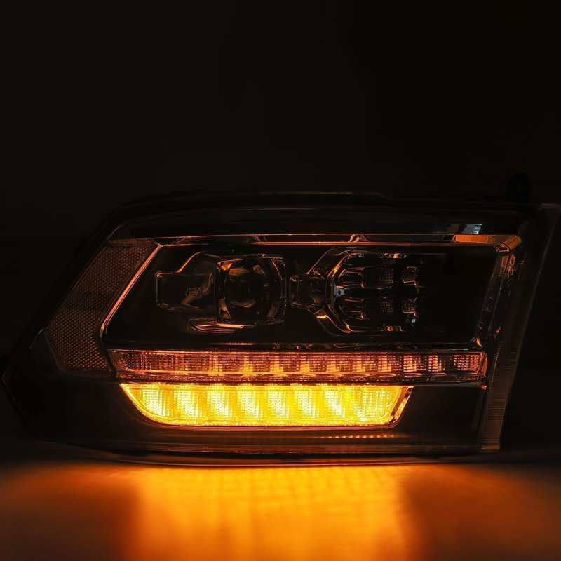AlphaRex 09-18 Dodge Ram 2500 LUXX LED Proj Headlights Plank Style Black w/Activ