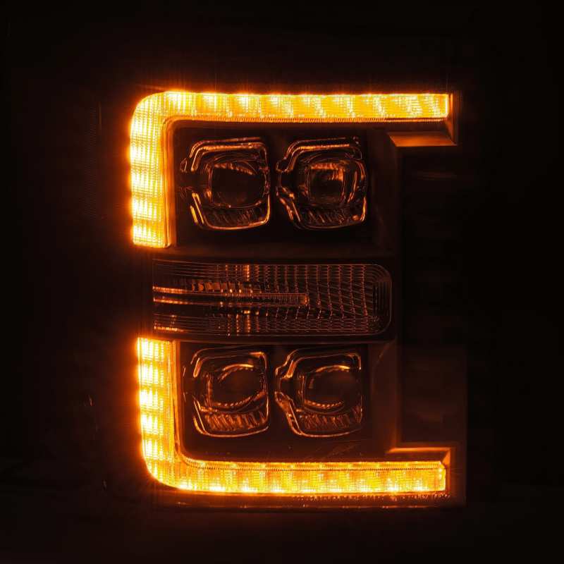 AlphaRex 11-16 Ford F-350 SD NOVA LED Proj Headlights Plank Style Chrm w/Activ Light/Seq