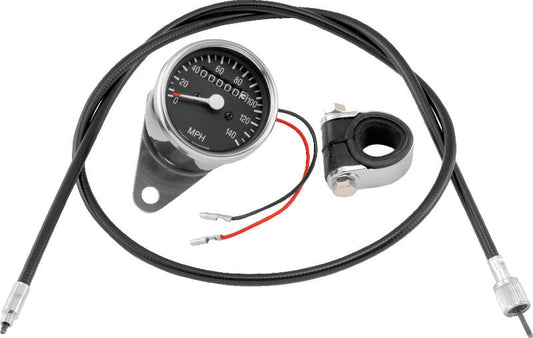 Bikers Choice L73-94 XL 73-94 FX FXR 2:1 Custom Mini Speedo Kit Black Face 140 Mph 2 1/2 Inch 493304