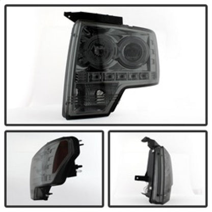 Spyder Ford F150 09-14 Projector Headlights Halogen Model- LED Halo LED Smke PRO-YD-FF15009-HL-SM 5010254