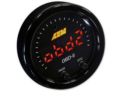 AEM Electronics X-Series Obdii Digital Datastream Gauge Black Bezel & Black Face plate