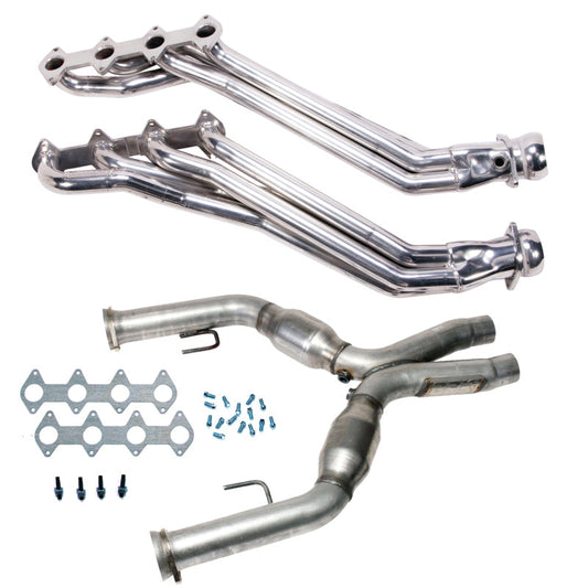 BBK 05-10 Ford Mustang GT 1 5/8 Long Tube Headers w/High Flow Catted X-Pipe (Silver Ceramic) 16413