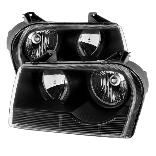 SPYDER Xtune Chrysler 300 05-08 Halogen Non-Projection Style Only Crystal Headlights Black HD-JH-C305-HA-BK 9026423