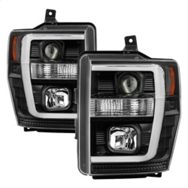 Spyder 08-10 Ford F-250 Projector Headlights V2 - Light Bar DRL LED