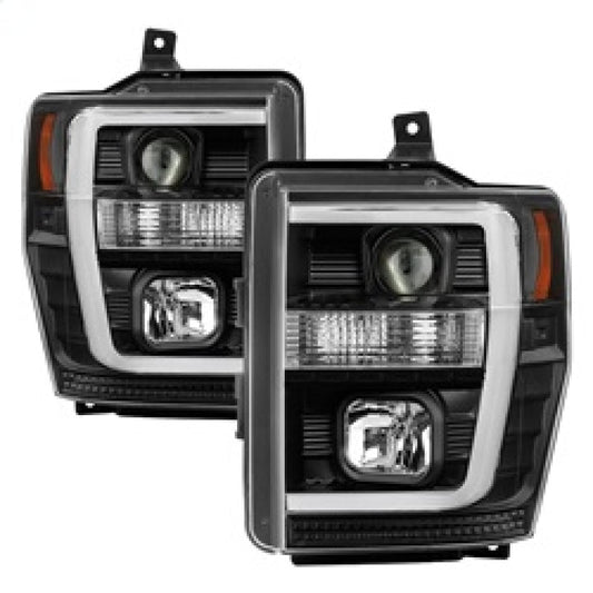 Spyder 08-10 Ford F-250 Projector Headlights V2 - Light Bar DRL LED