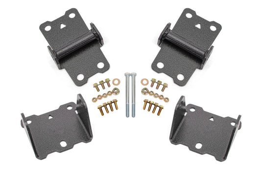 BMR Suspension BMR 78-87 G-Body Motor Mount Kit Upper & Lower Solid - Black Hammertone MM461H