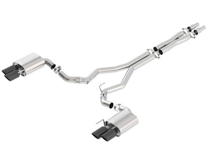 Borla 2018 Ford Mustang GT (A/T / M/T) 3in ATAK Catback Exhaust w/o Valves w/ Black Chrome Tips 140746BC