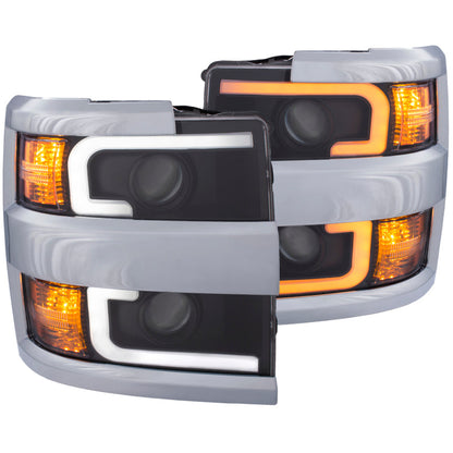 Anzo Projector Headlights 15-17 Chevrolet Silverado 2500HD / 3500HD Black w — 14JDB