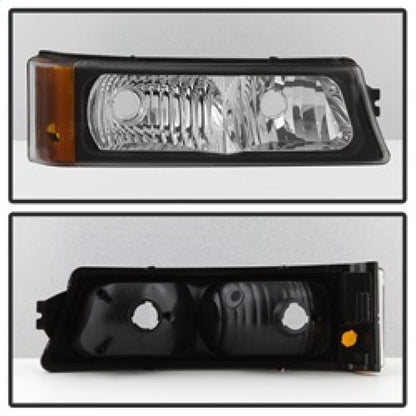 SPYDER xTune Chevy Silverado 03-06 Projector Headlights 4pcs - LED Halo - Black PRO-JH-CSIL03-SET-BK 9036774